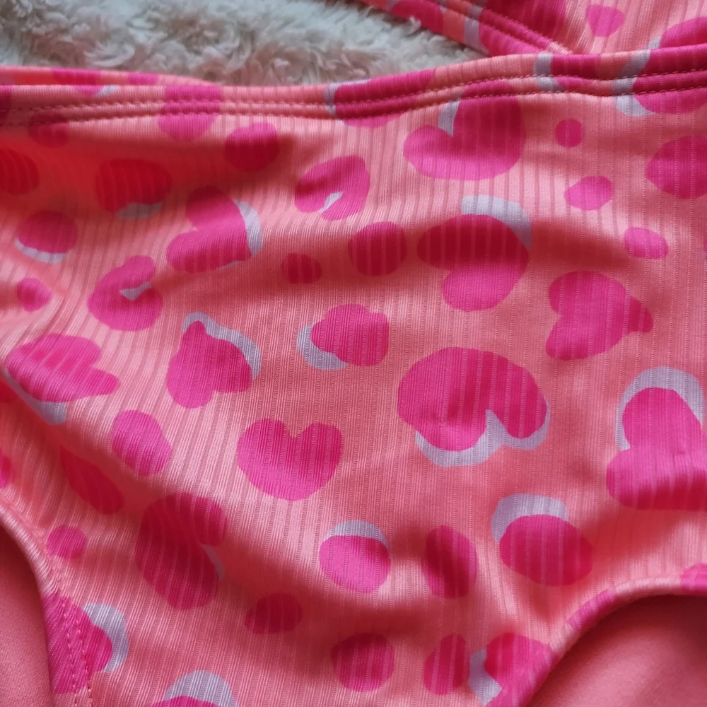 Cat & Jack Pink Heart-Print One-Piece Swimwear Pool Beach Vacation